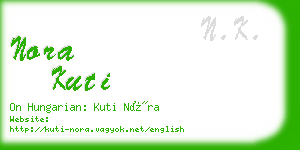 nora kuti business card